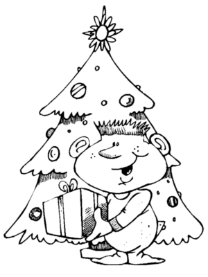 Disegno di albero di Natale da stampare e colorare 3