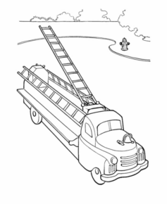 Disegno di camion dei pompieri da stampare e colorare
