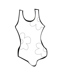 Disegno di costume da bagno da stampare e colorare 1