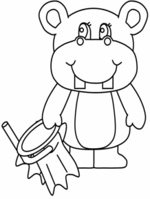 Disegno di ippopotamo da stampare e colorare 61