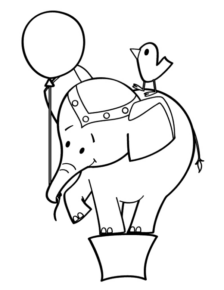 Disegno di elefante da stampare e colorare 105