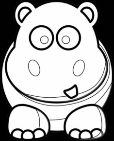 Disegno di ippopotamo da stampare e colorare 48