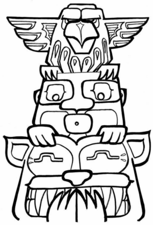 Disegno di totem indiano da stampare e colorare 16