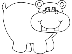 Disegno di ippopotamo da stampare e colorare 8