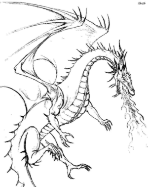 Disegno di dragone da stampare e colorare 174