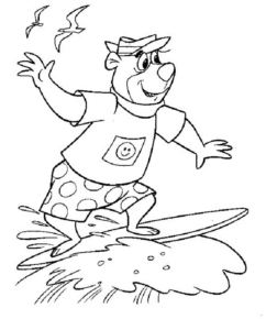 Disegno di Orso Yoghi da stampare e colorare