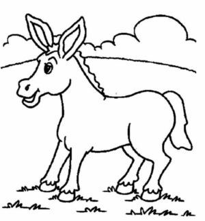 Disegno di asino da stampare e colorare 24