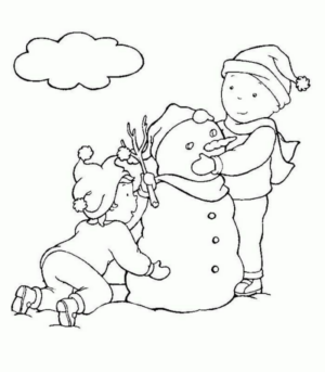 Disegno di pupazzo di neve da stampare e colorare 122