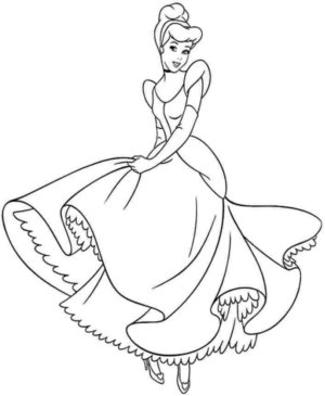 Disegno di Cenerentola da stampare e colorare 1