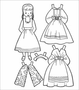 Disegno di vestito da donna da stampare e colorare 15