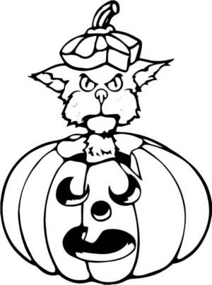 Disegno di zucca di Halloween da stampare e colorare 135