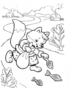 Disegno di volpe da stampare e colorare 84