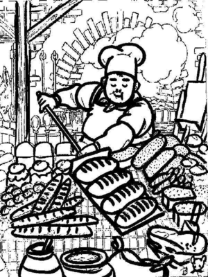 Disegno di pane da stampare e colorare