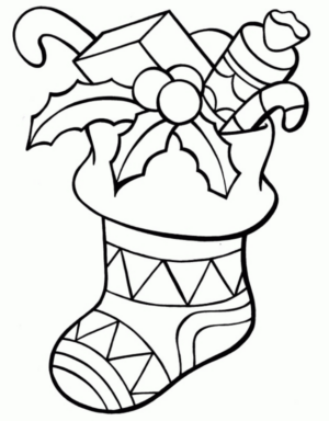 Disegno di calza di Natale da stampare e colorare 6