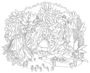 Disegno di Alice nel paese delle meraviglie da stampare e colorare 69