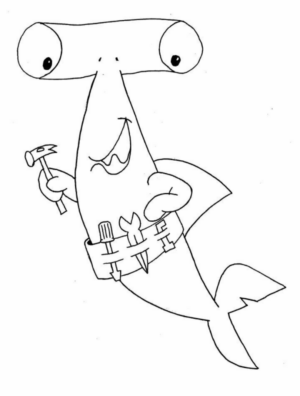 Disegno di squalo da stampare e colorare 11
