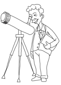 Disegno di scienziato da stampare e colorare