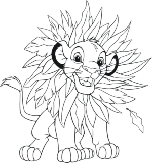 Disegno di Re Leone da stampare e colorare 174