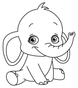 Disegno di elefante da stampare e colorare 108
