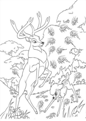 Disegno di Bambi da stampare e colorare 48
