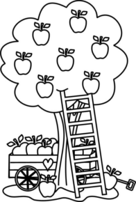 Disegno di albero da frutta da stampare e colorare 19 Disegno di albero da frutta da stampare e colorare 19