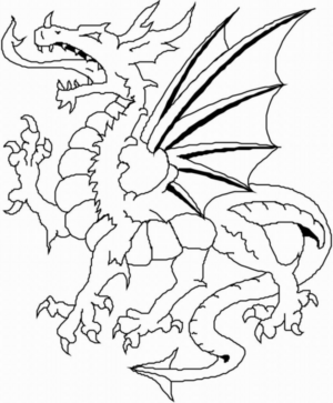 Disegno di dragone da stampare e colorare 171