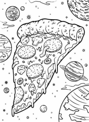 Disegno di pizza da stampare e colorare 22