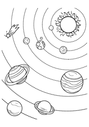 Disegno di pianeta da stampare e colorare 16