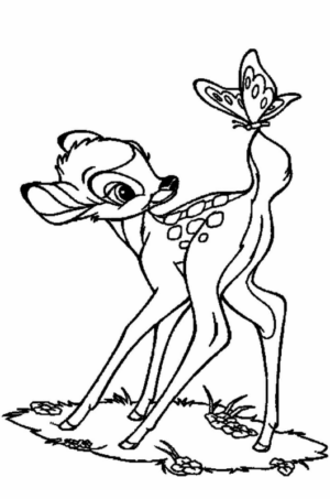 Disegno di Bambi da stampare e colorare 71