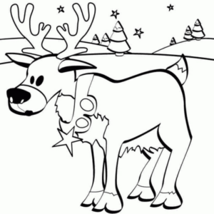 Disegno di renna di Natale da stampare e colorare 33