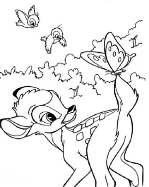 Disegno di Bambi da stampare e colorare 62