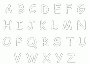 Disegno di lettera dell’alfabeto da stampare e colorare 279