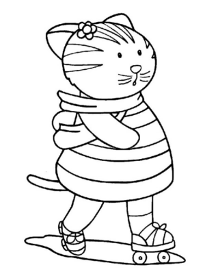 Disegno di gatto da stampare e colorare 194
