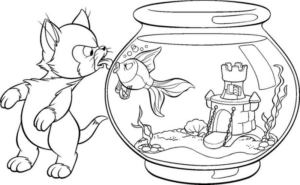 Disegno di gatto da stampare e colorare 159