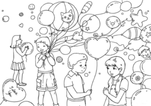 Disegno di palloncino da stampare e colorare 10