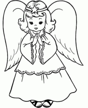 Disegno di angelo da stampare e colorare 61