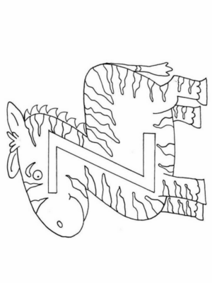 Disegno di lettera dell’alfabeto da stampare e colorare 323