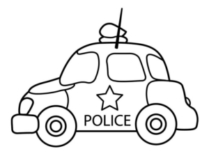 Disegno di auto della polizia da stampare e colorare 16