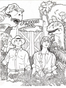 Disegno di Jurassic Park da stampare e colorare