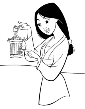 Disegno di Mulan da stampare e colorare 10
