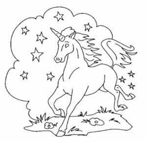 Disegno di unicorno da stampare e colorare 108