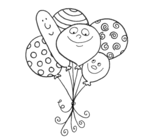 Disegno di palloncino da stampare e colorare 3