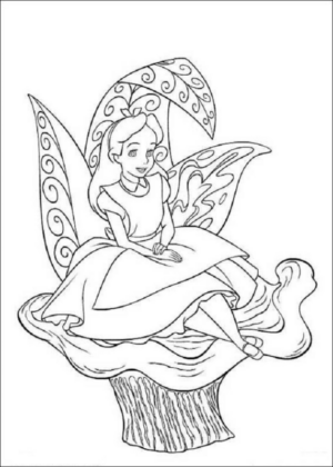 Disegno di Alice nel paese delle meraviglie da stampare e colorare 22