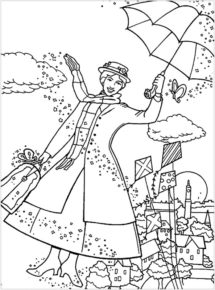Disegno di Mary Poppins da stampare e colorare 18
