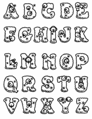 Disegno di lettera dell’alfabeto da stampare e colorare 301