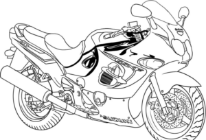 Disegno di moto da stampare e colorare 17