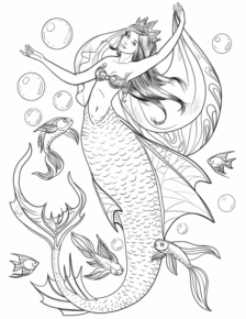 Disegno di sirena da stampare e colorare 24