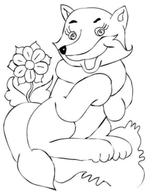 Disegno di volpe da stampare e colorare 76