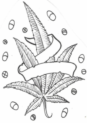 Disegno di foglia da stampare e colorare 27