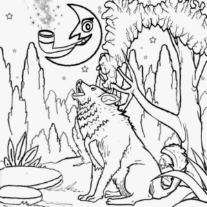 Disegno di lupo da stampare e colorare 16